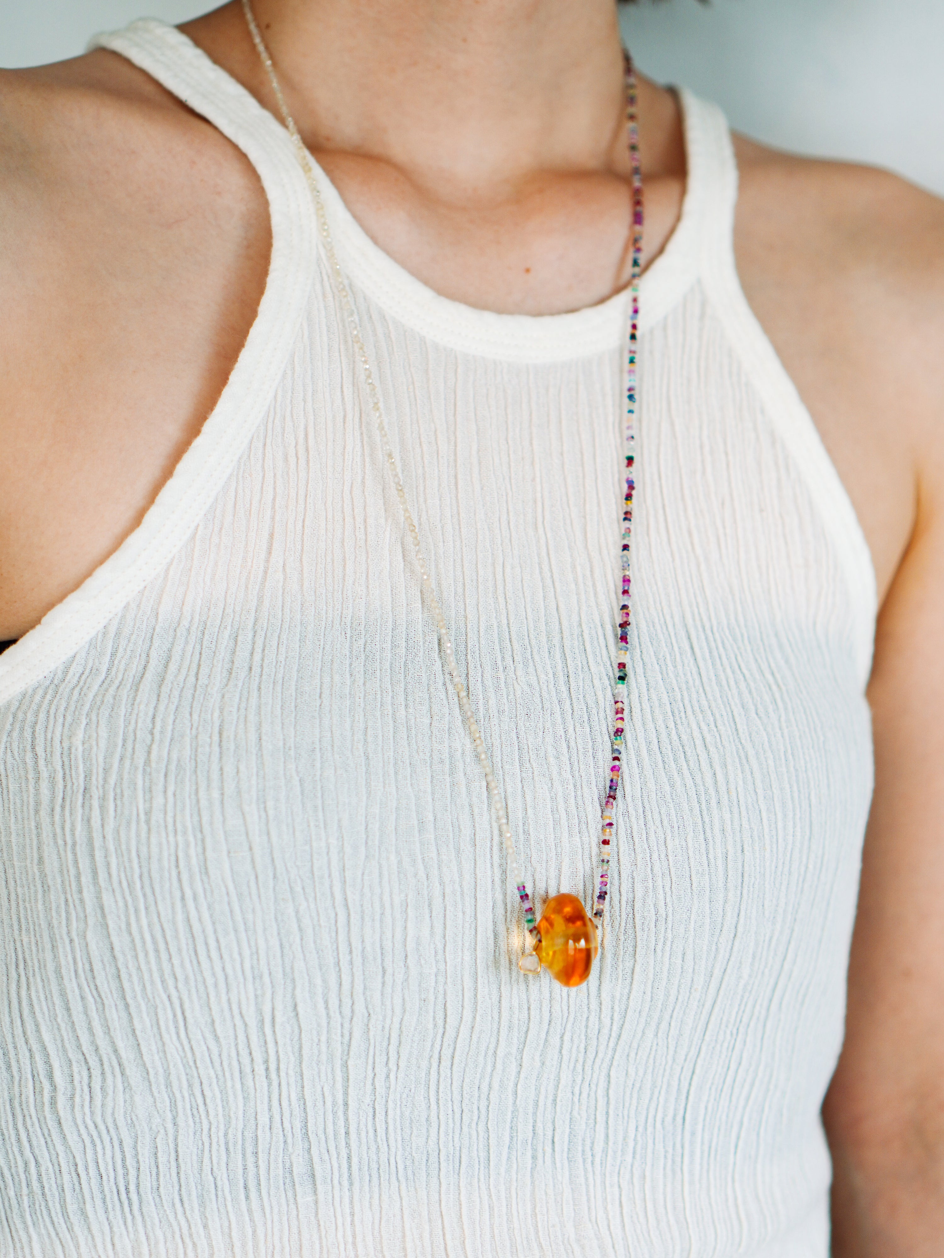 " Spindle Wheel Necklace " Citrine