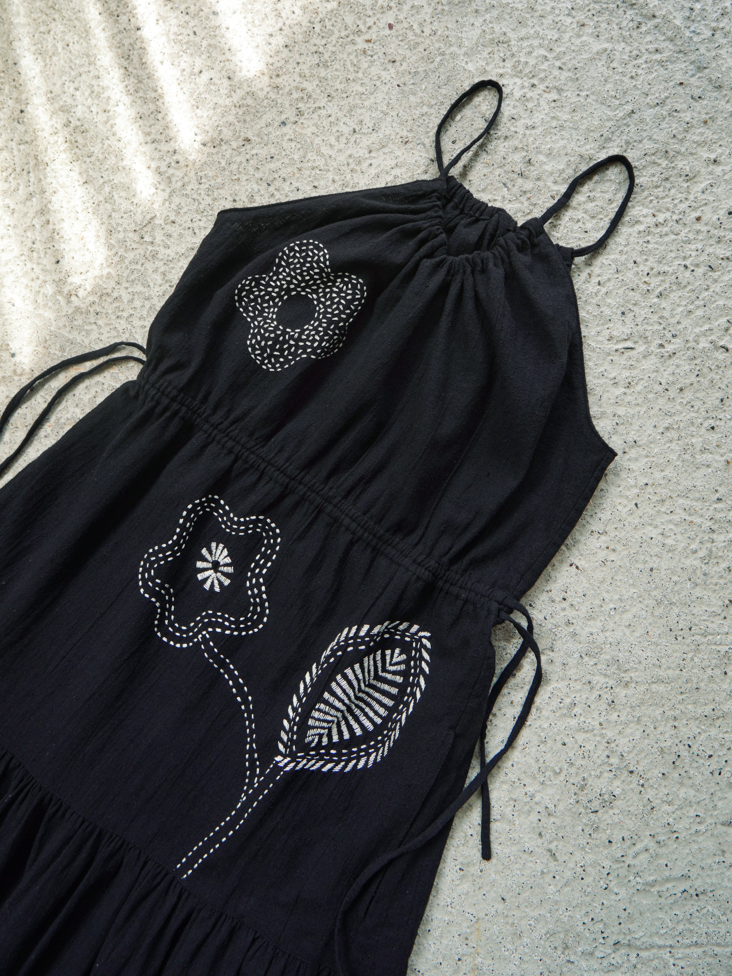 Hemp Khadi Kantha Embroidery Dress