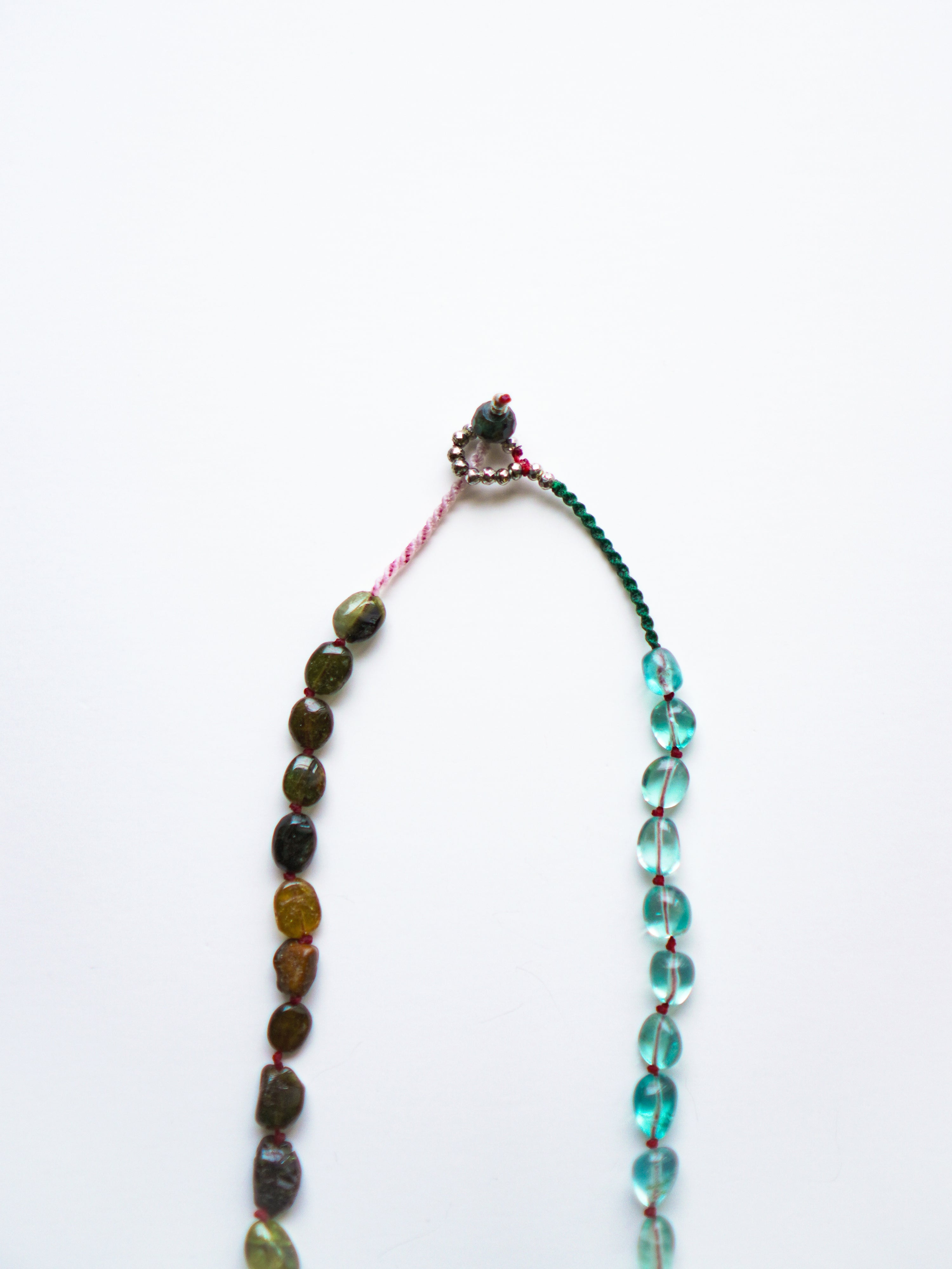 "TEN TO TEN " Necklace C/# Tourmarine & Apatite