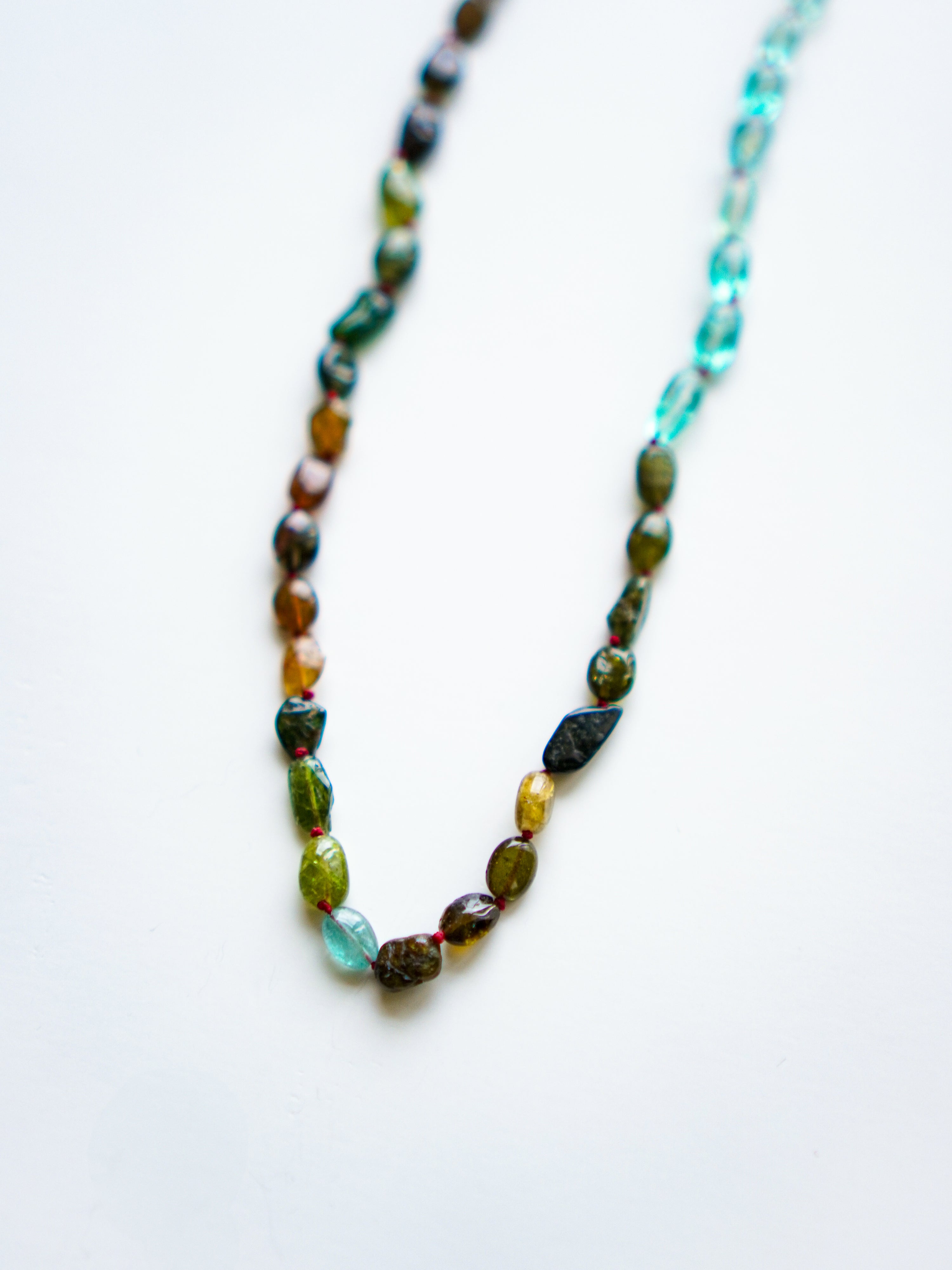 "TEN TO TEN " Necklace C/# Tourmarine & Apatite