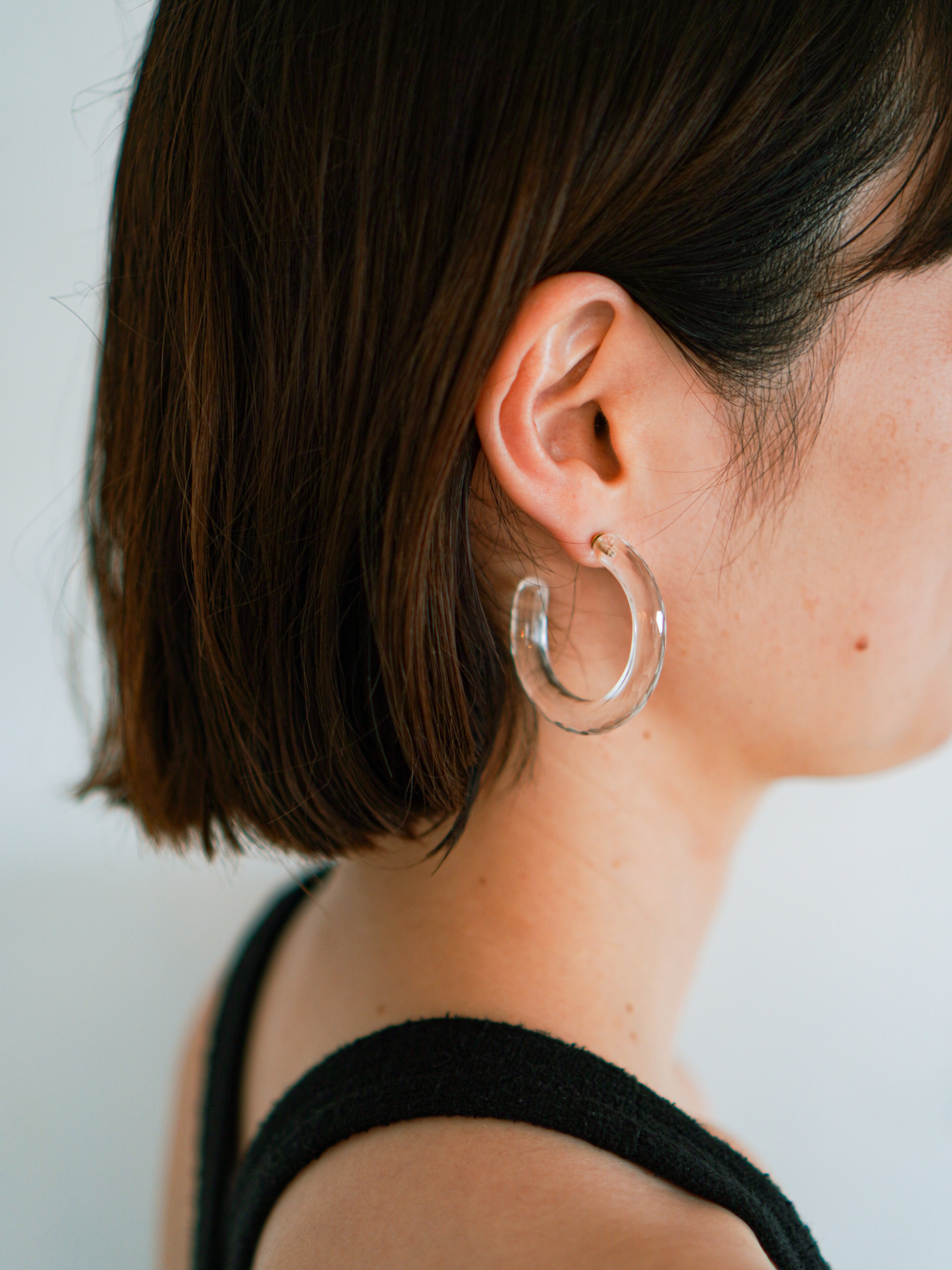 "HALO" Earrings  Quartz Faceted Round Shape