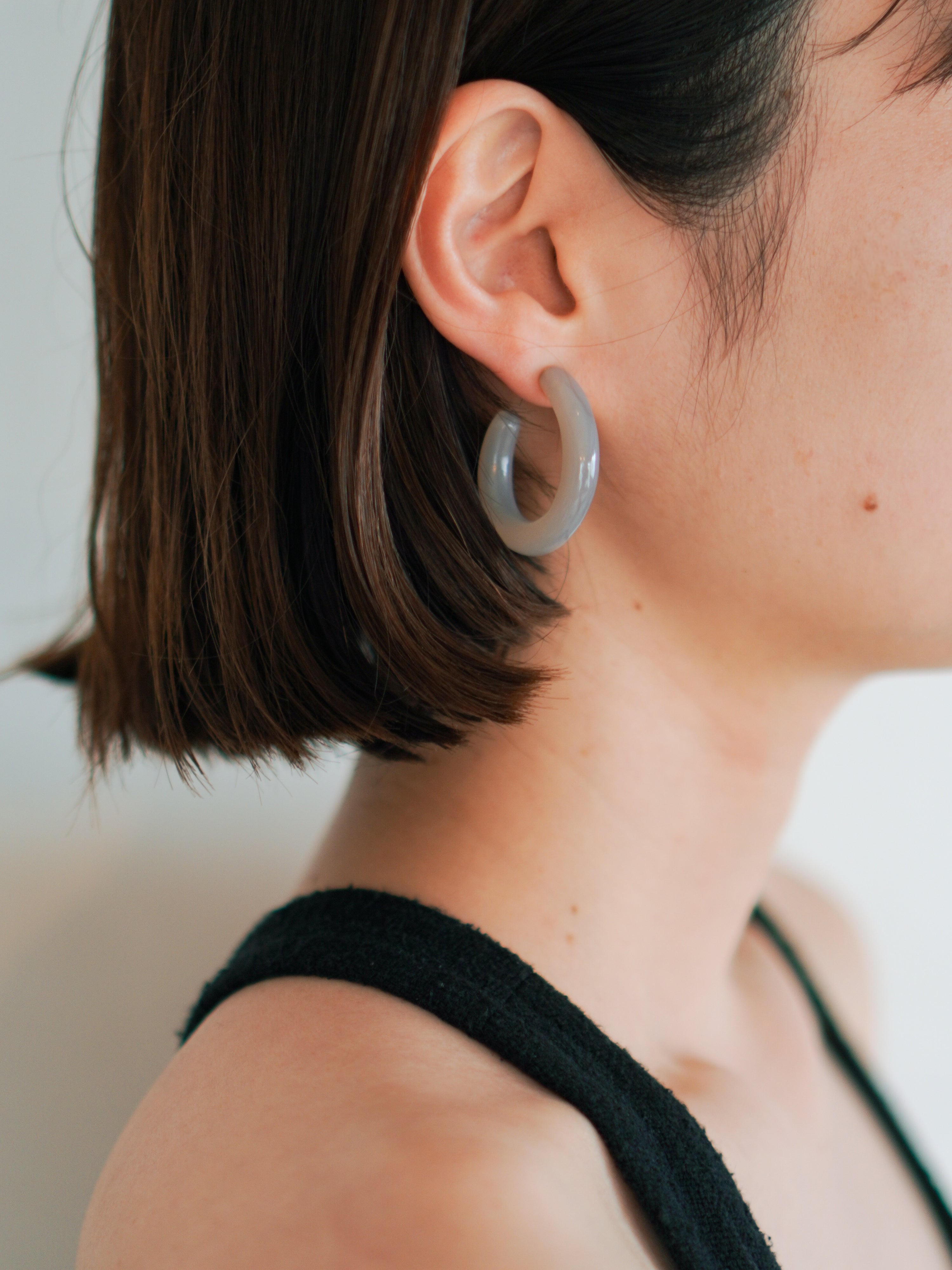 "HALO" Earrings Graymoon Stone Oval Shape