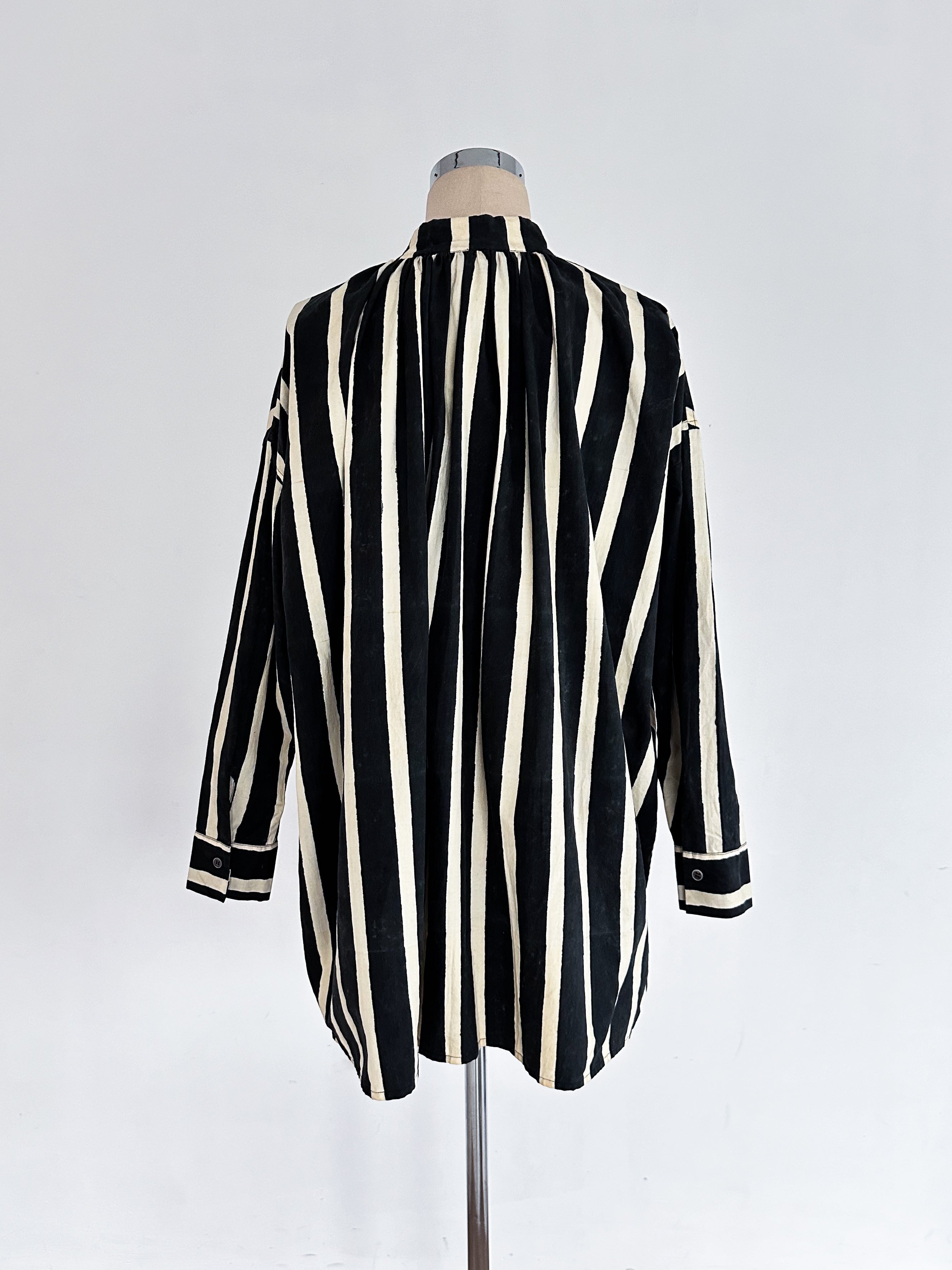 Stripe Block Print Tunic Blouse