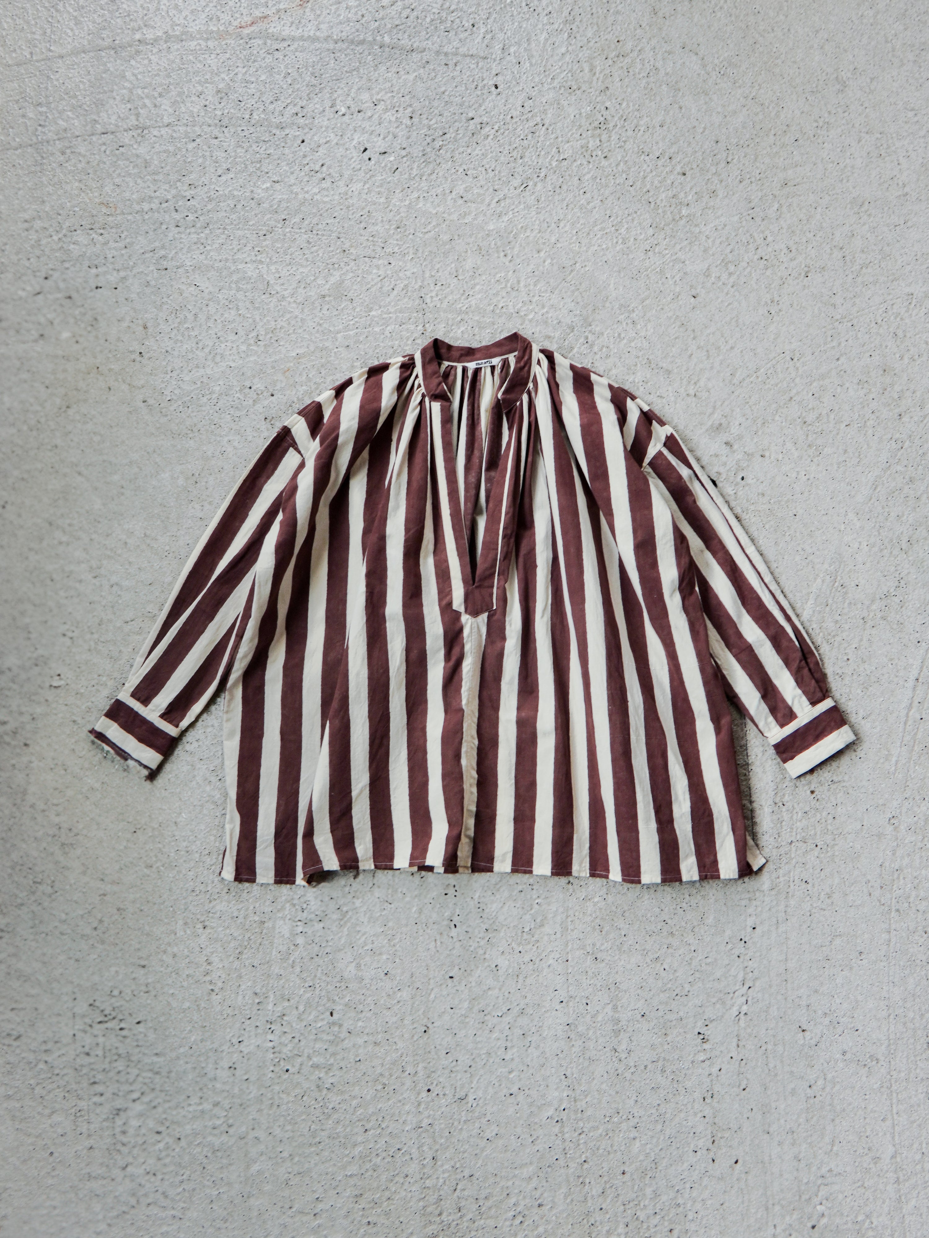 Stripe Block Print Tunic Blouse