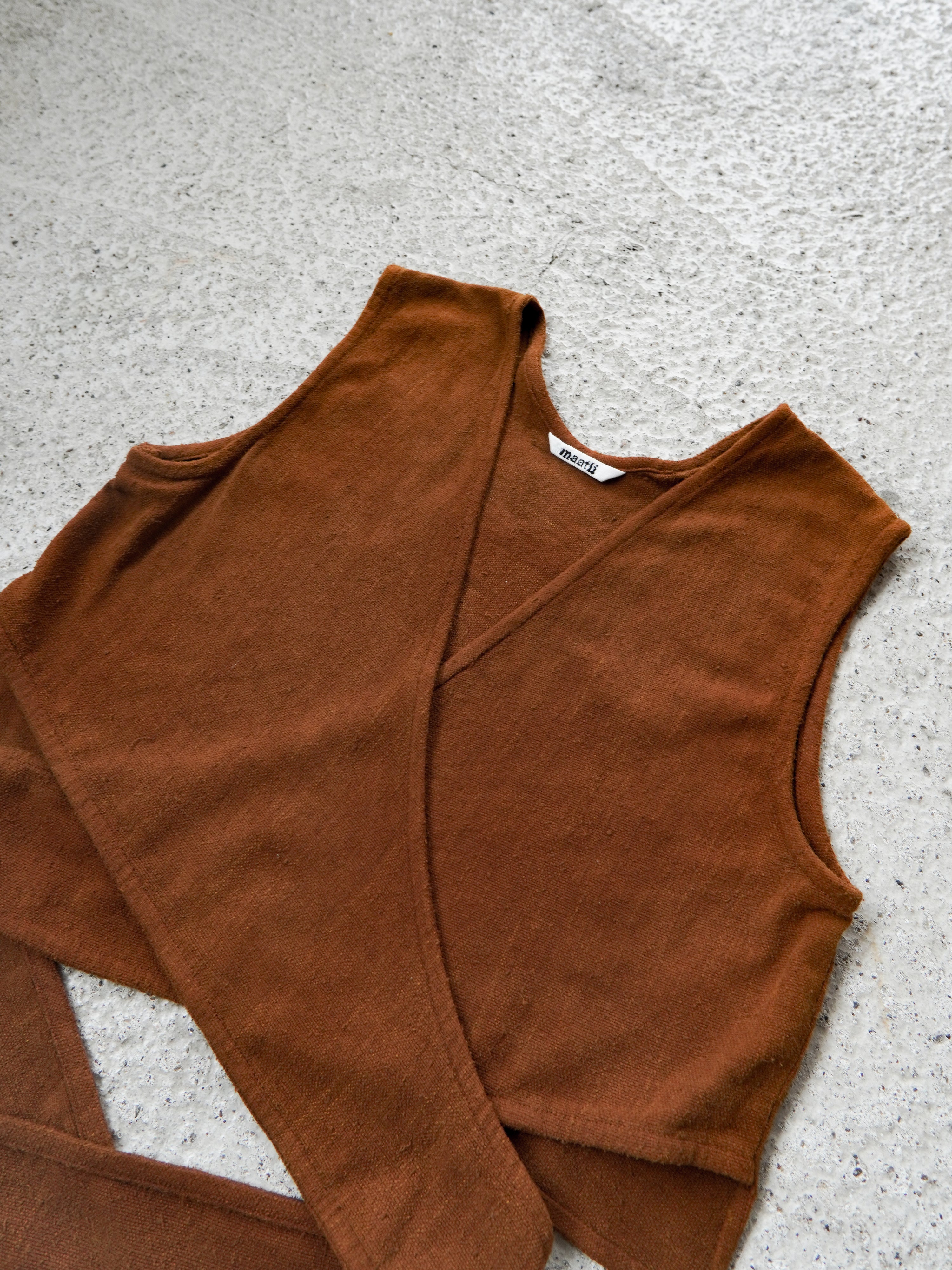 Matka Silk Noil Hand Woven Wrap Vest