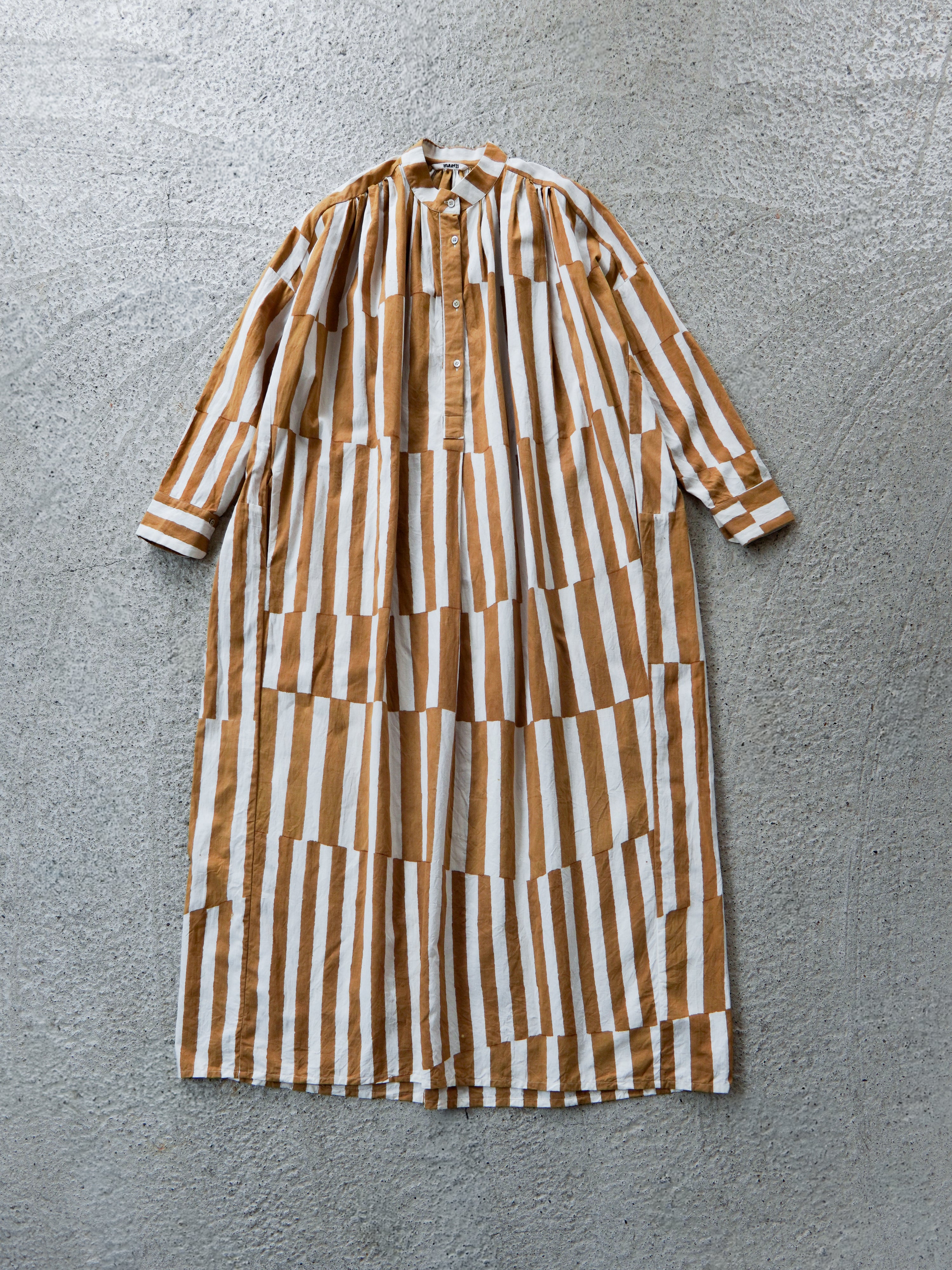 Stripe Block Print Shirts Dress