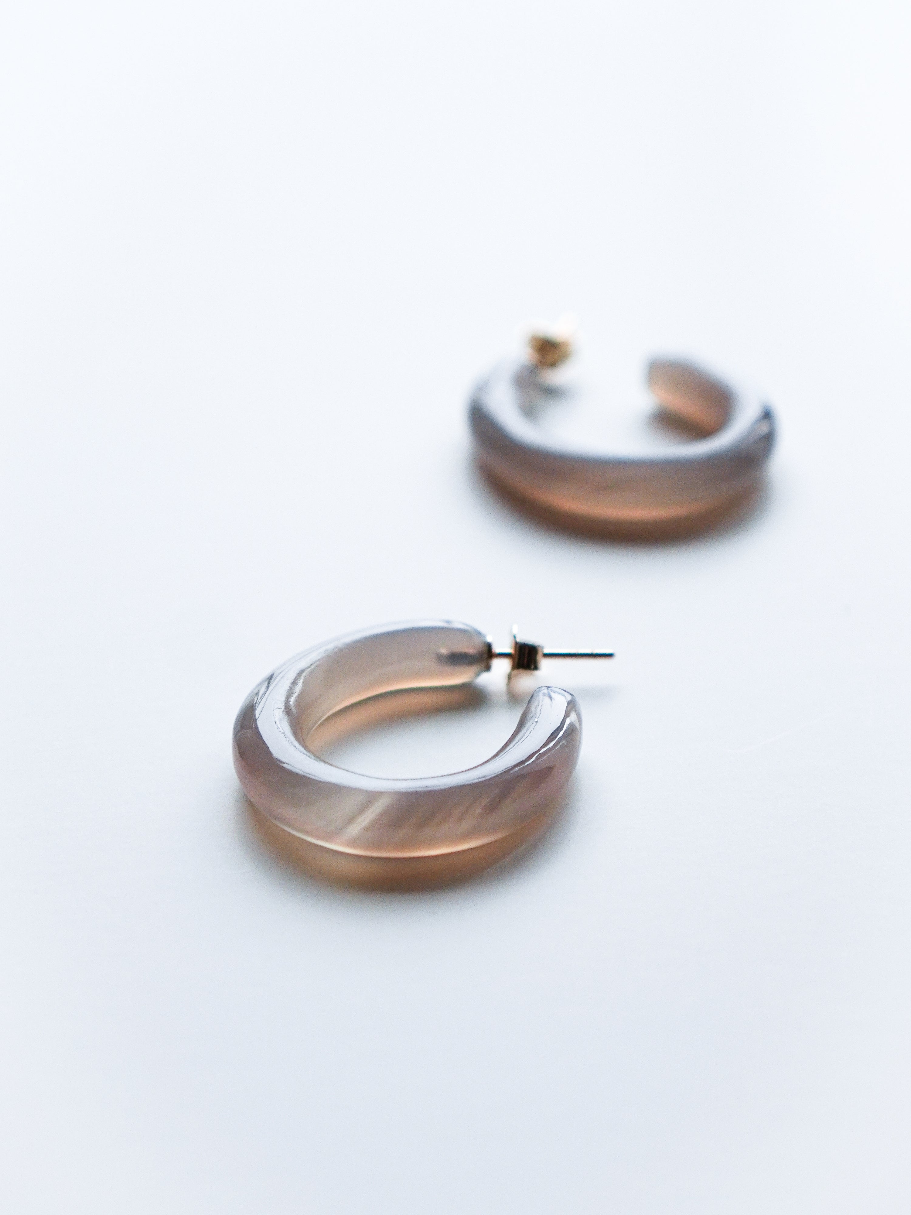 "HALO" Earrings Graymoon Stone Oval Shape