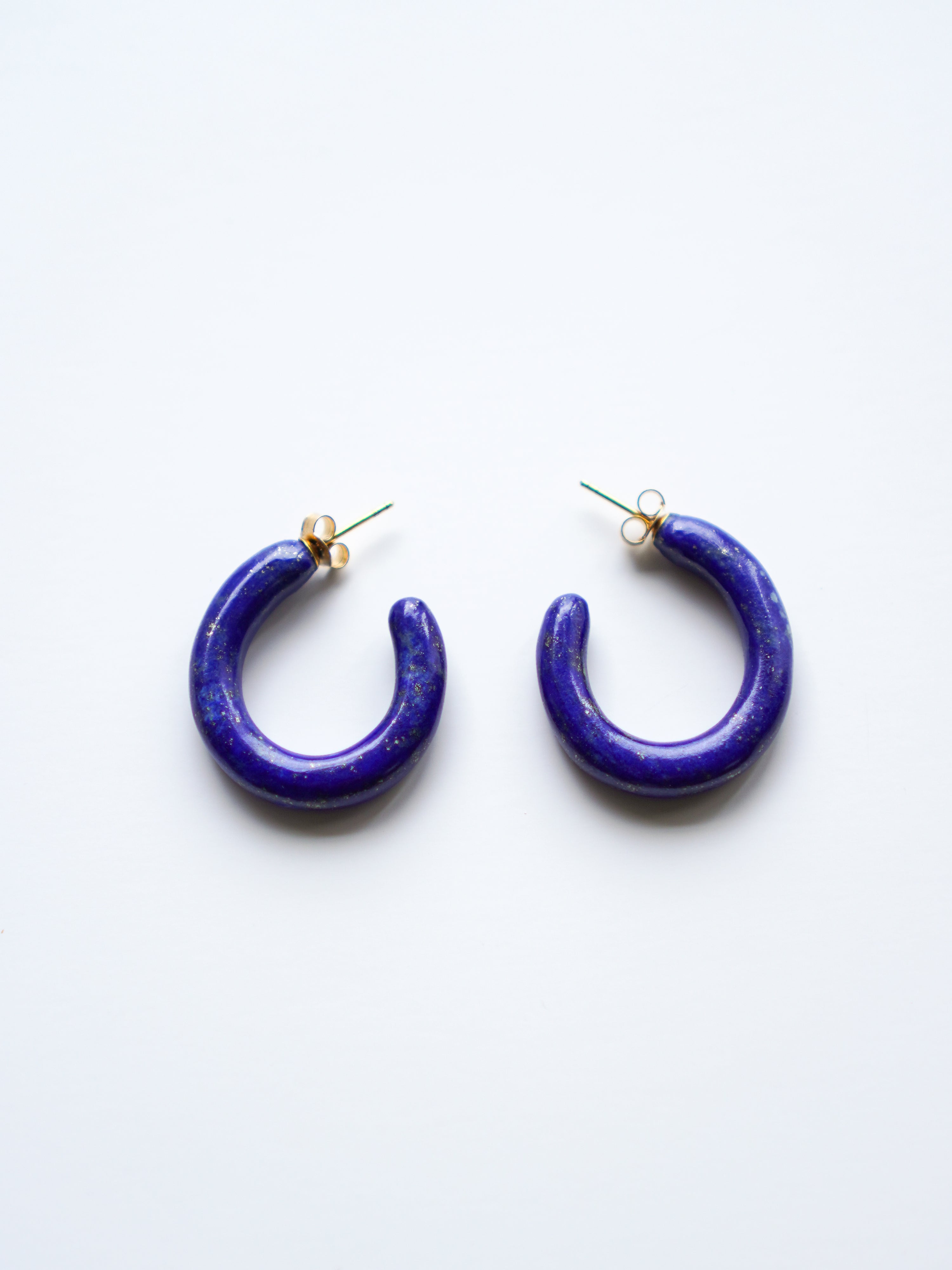 "HALO" Earrings Lapis Lazuli Oval Stone