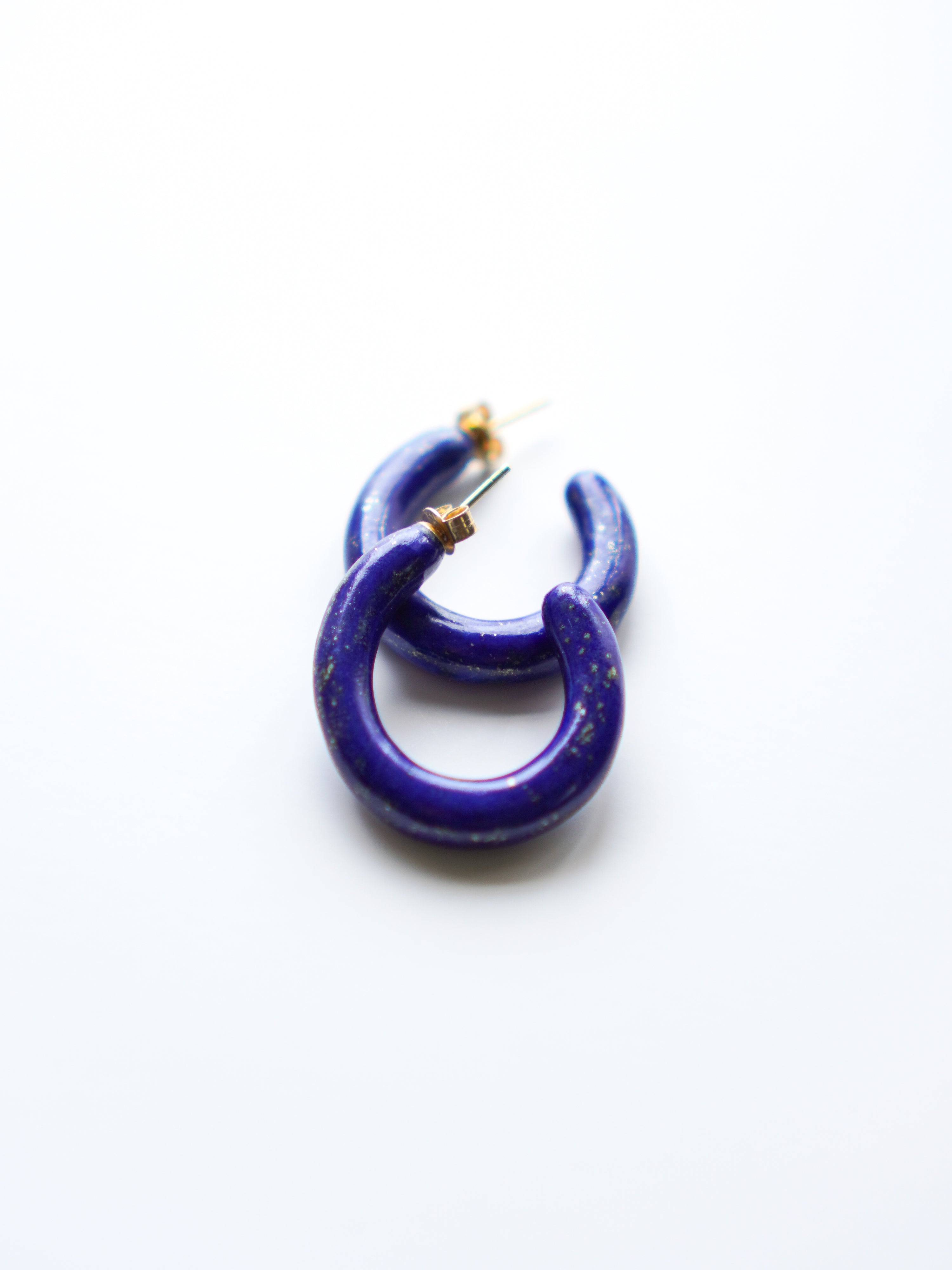 "HALO" Earrings Lapis Lazuli Oval Stone