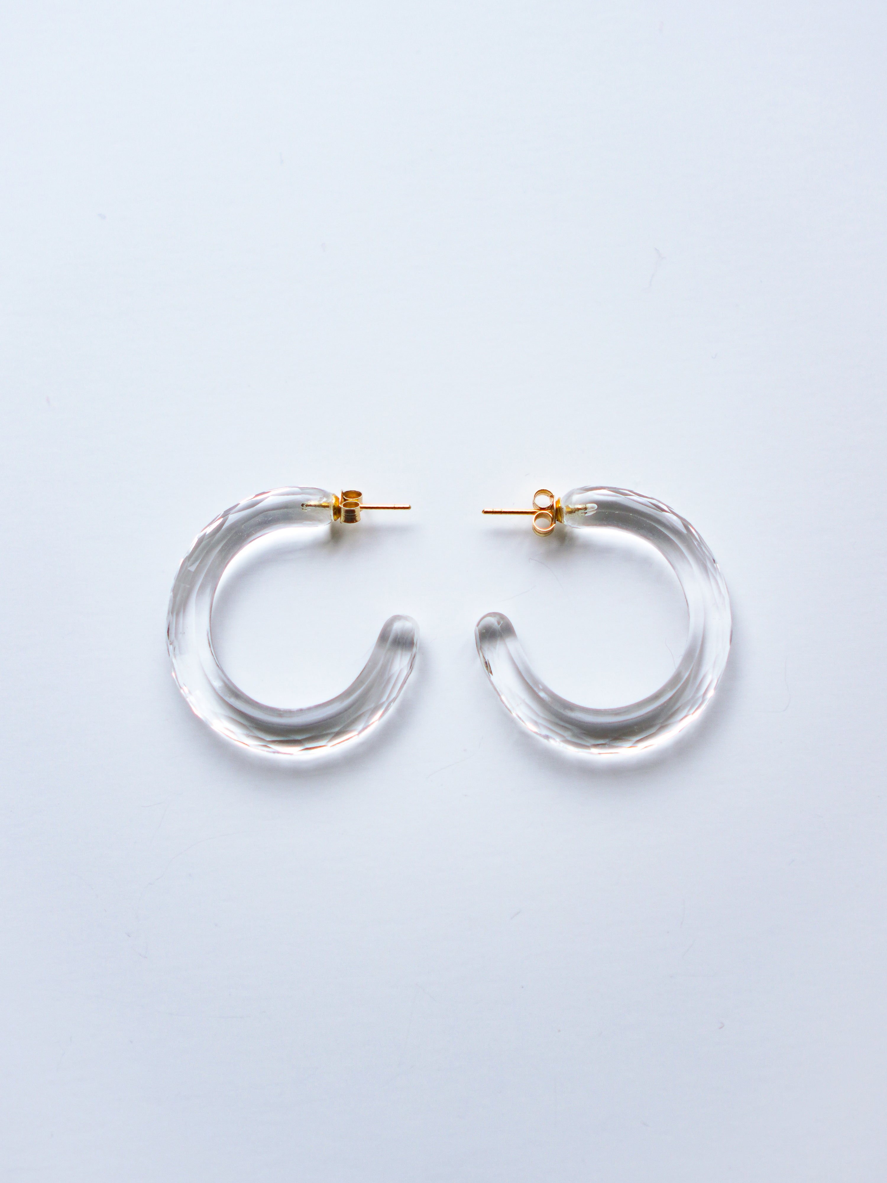 "HALO" Earrings  Quartz Faceted Round Shape