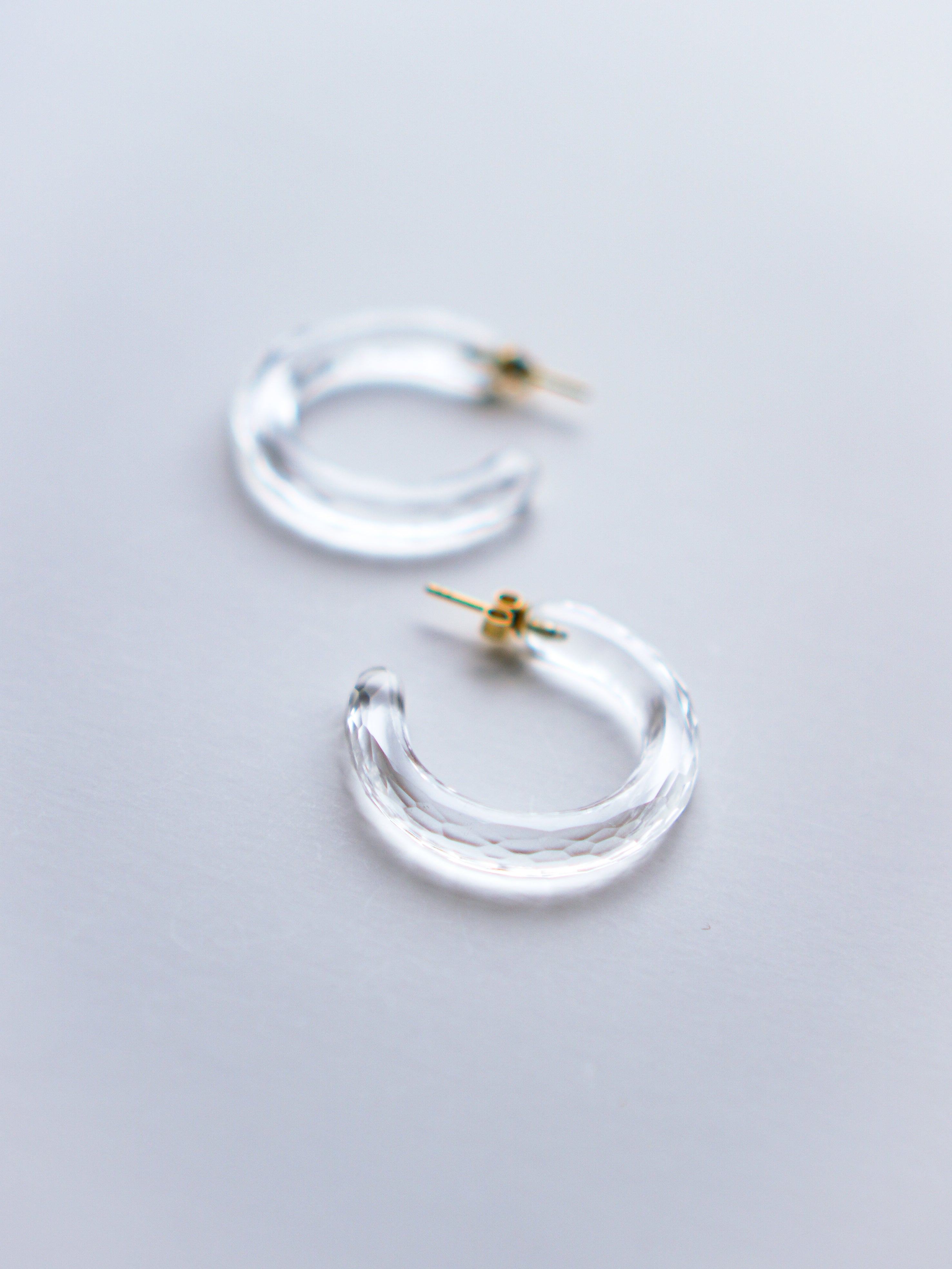 "HALO" Earrings  Quartz Faceted Round Shape
