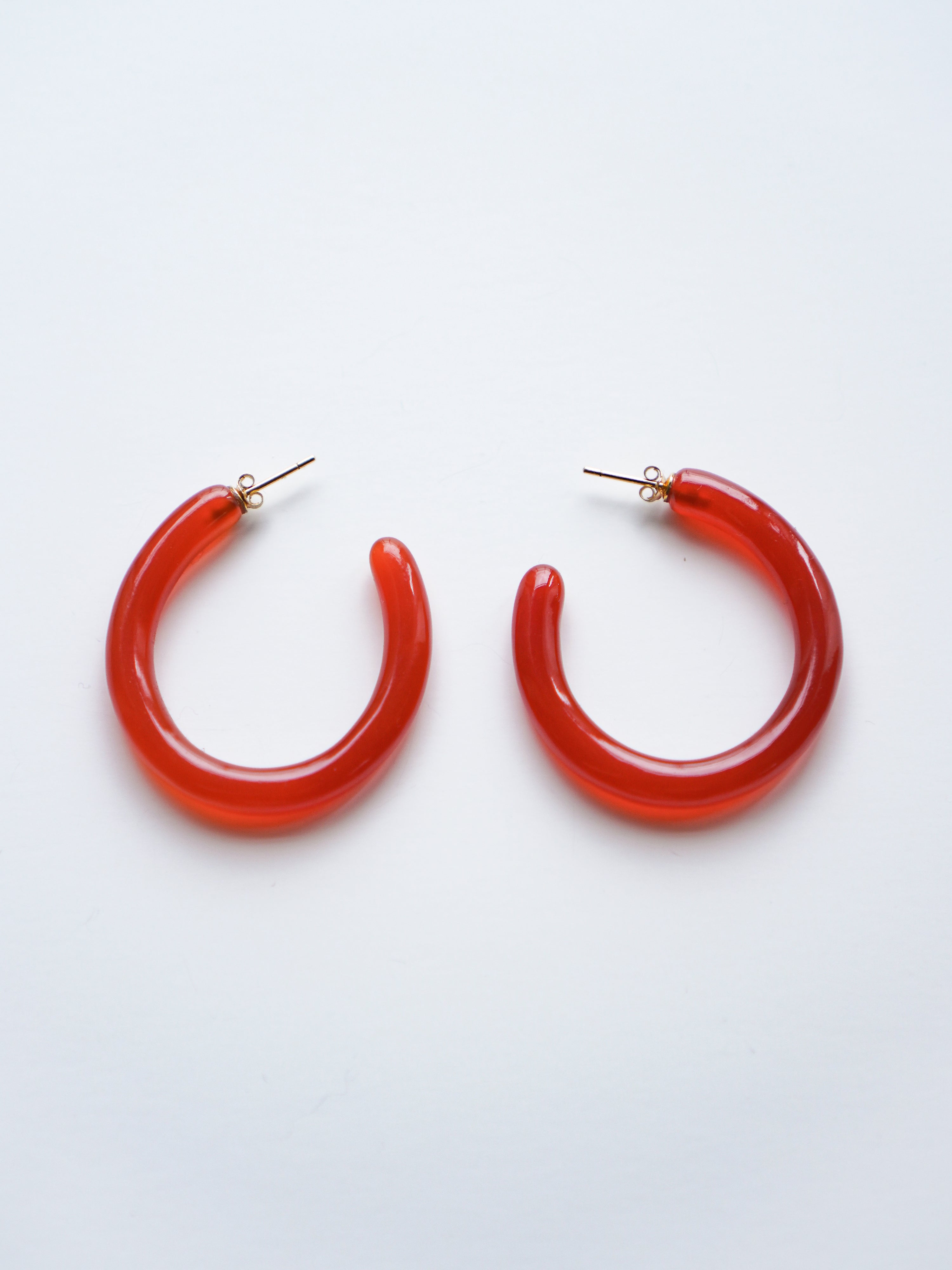 "HALO" Earrings  Carnelian Round Shape