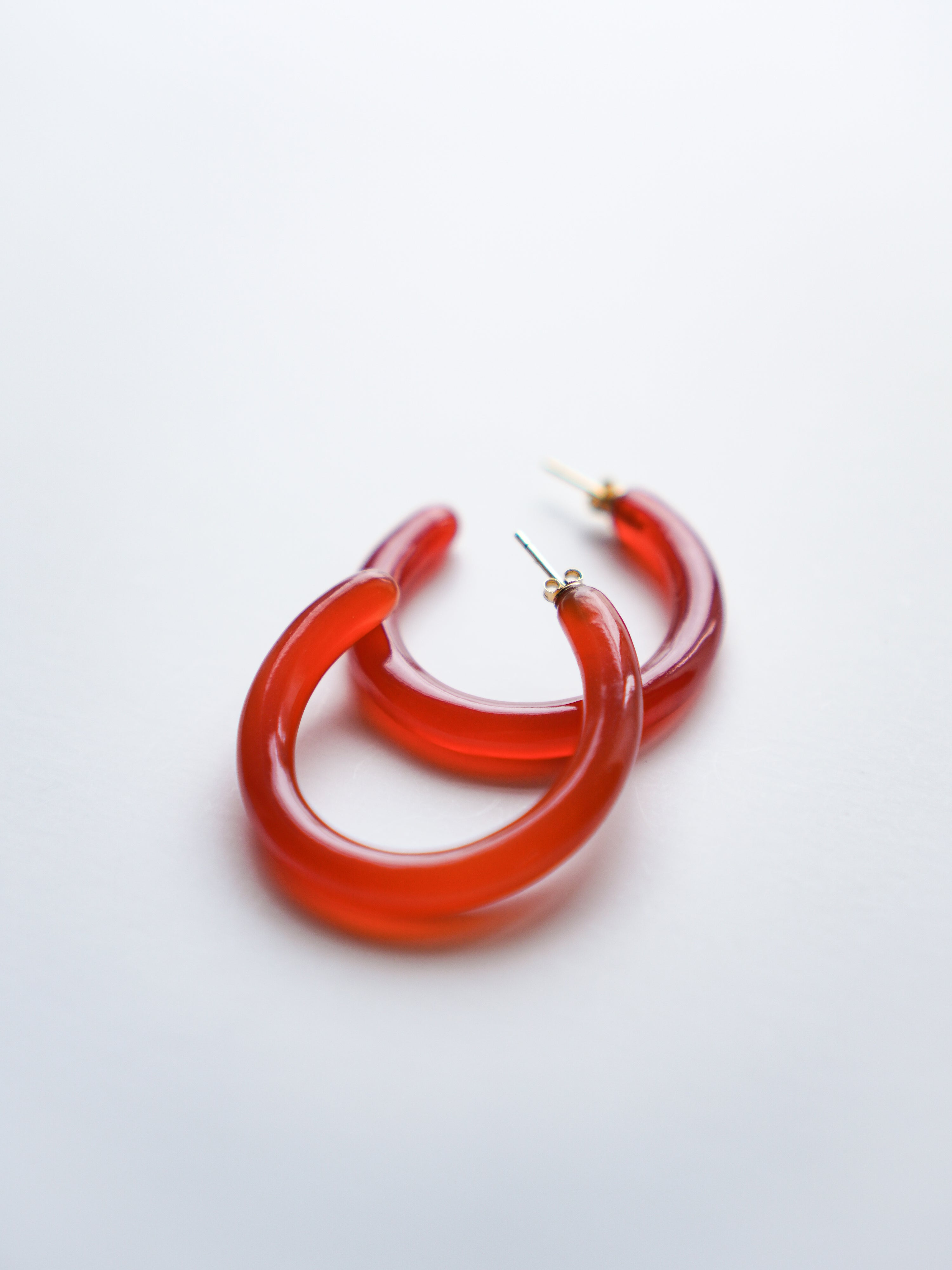 "HALO" Earrings  Carnelian Round Shape