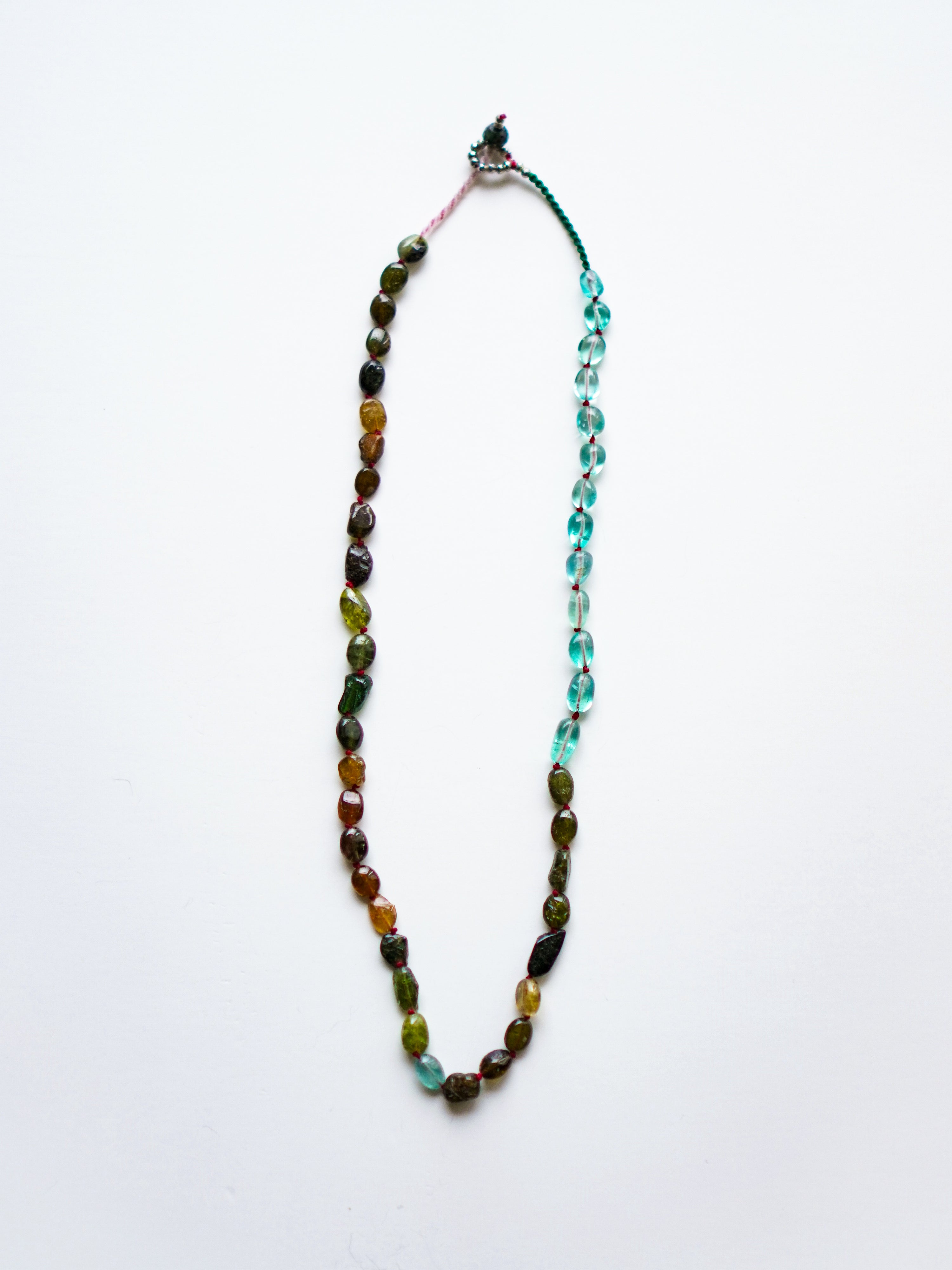 "TEN TO TEN " Necklace C/# Tourmarine & Apatite