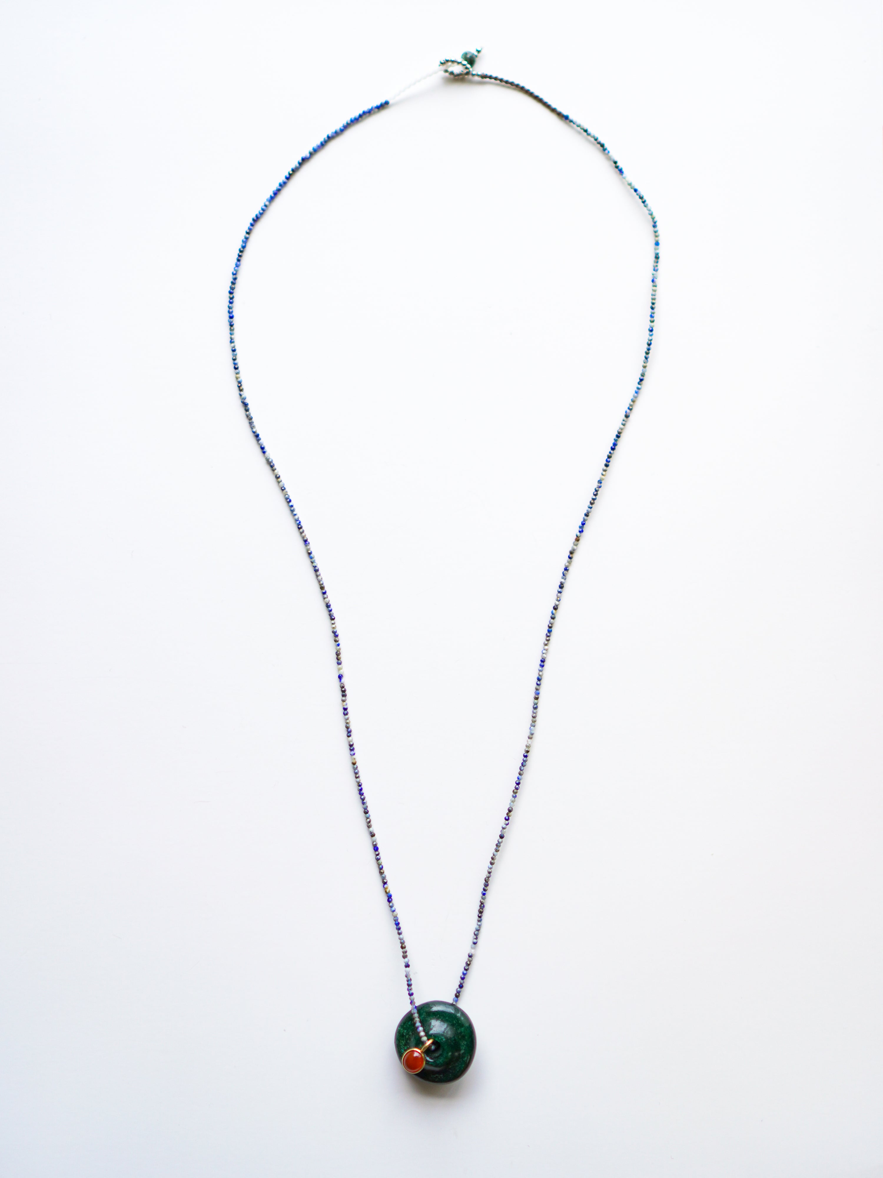 "Spindle Wheel Necklace" Green Aventurine
