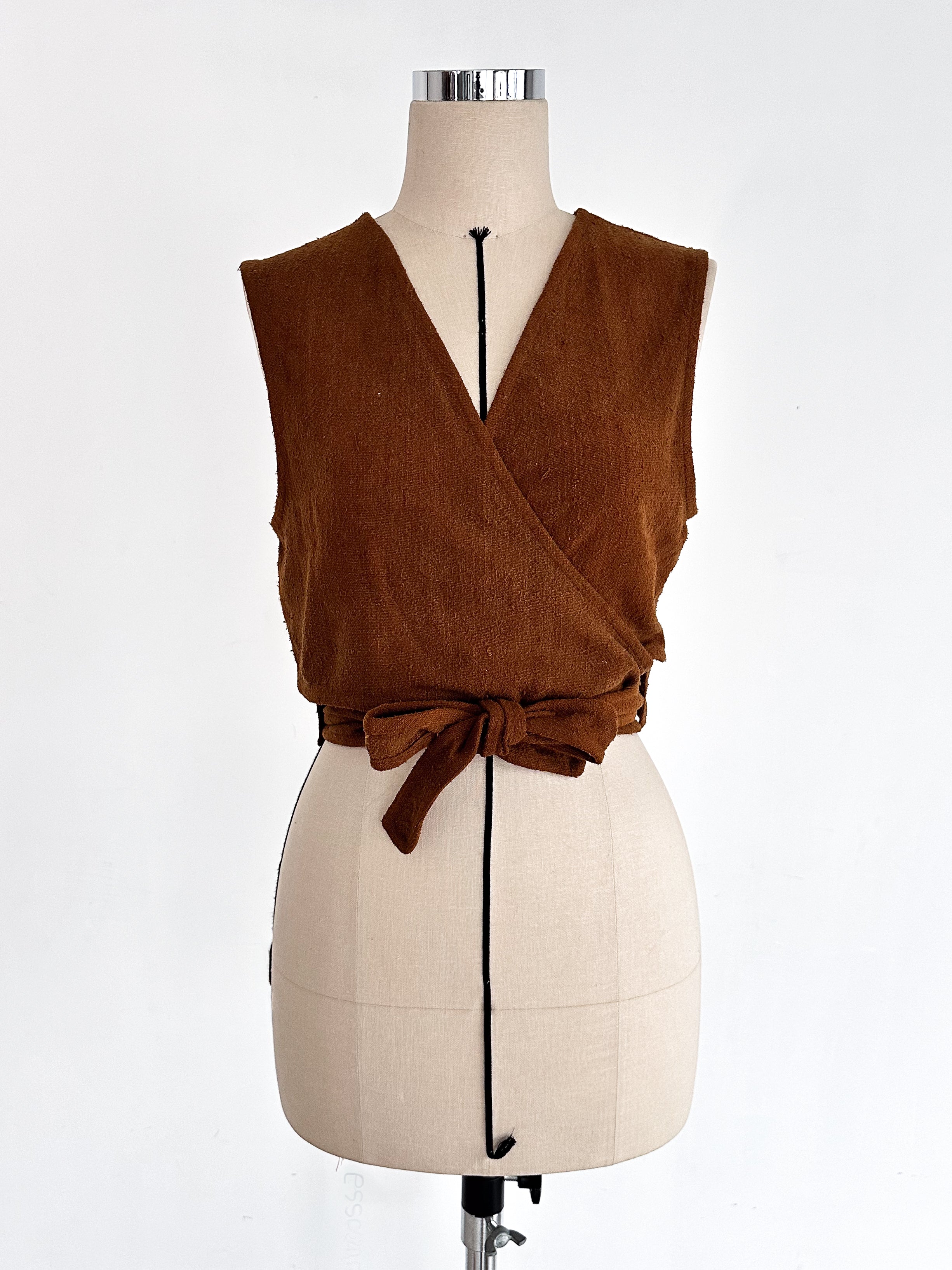 Matka Silk Noil Hand Woven Wrap Vest