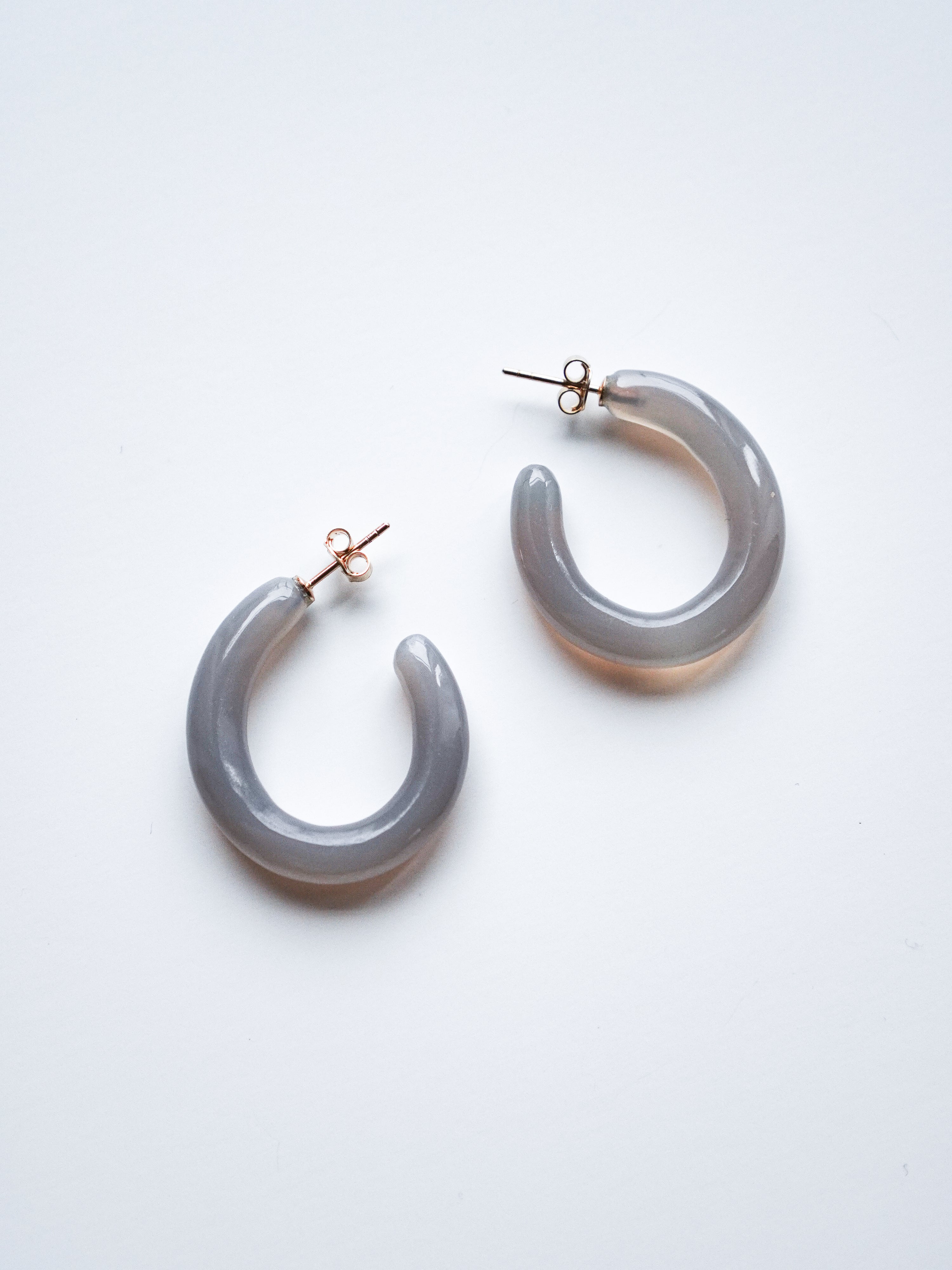 "HALO" Earrings Graymoon Stone Oval Shape